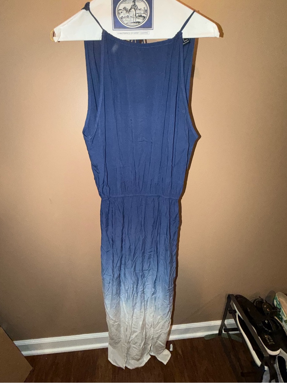 Forever 21 Navy to Cream Ombre Sleeveless Maxi Dress